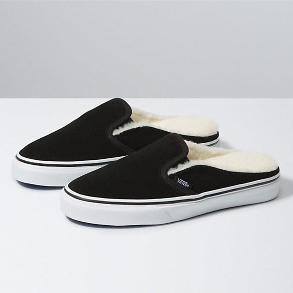 COPY - Black Suede VANS Slip On Mules